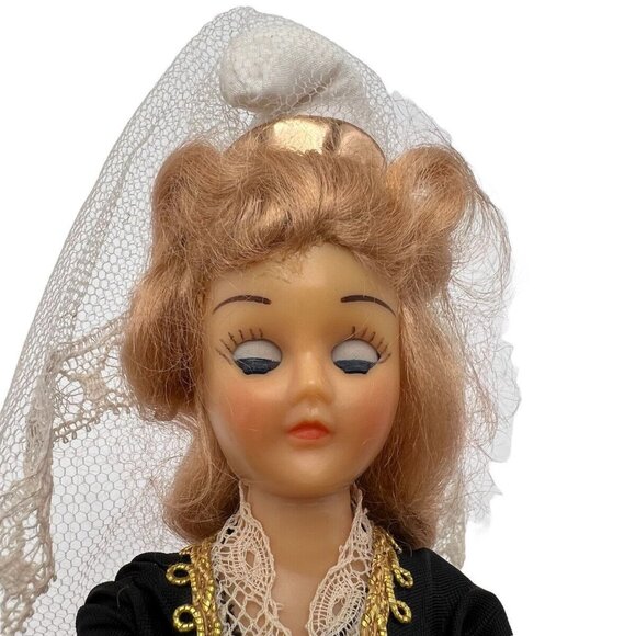 Vintage European Doll Sleepy Eye Souvenir Folk Costume Moveable Plastic - Picture 2 of 8